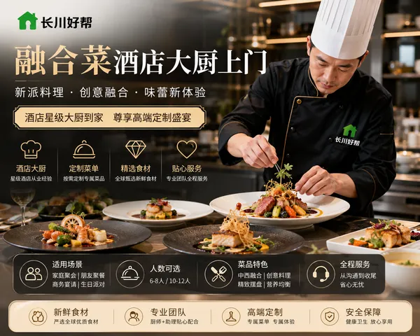 融合菜酒店大厨上门｜新派私厨到家｜创意料理｜高端家庭聚餐｜品质宴请