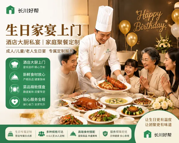生日家宴上门｜酒店大厨私宴｜成人儿童老人生日宴