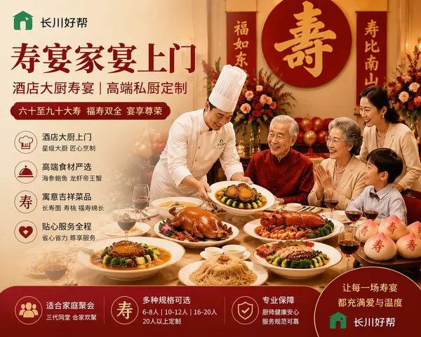 寿宴家宴上门｜酒店大厨寿宴｜六十至九十大寿｜高端寿宴私厨定制
