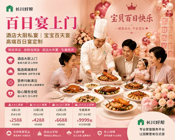 百日宴上门｜酒店大厨私宴｜宝宝百天宴｜高端百日宴定制