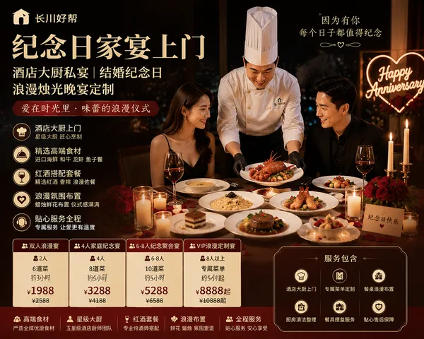 纪念日家宴上门｜酒店大厨私宴｜结婚纪念日｜浪漫烛光晚宴定制